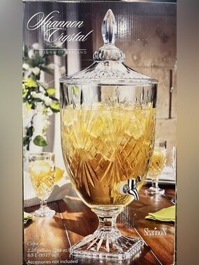 Godinger Iced Beverage Dispenser, Dublin Crystal Collection - 2.25 gallons